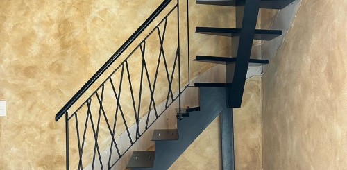 escalier quart tournant acier noir